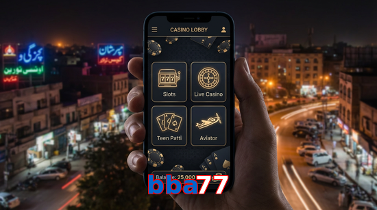 Main screen of Bba77 app page for PK players